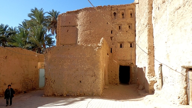 Entrée du ksar troglodytique perché d'Icht dans l'Anti-Atlas marocain